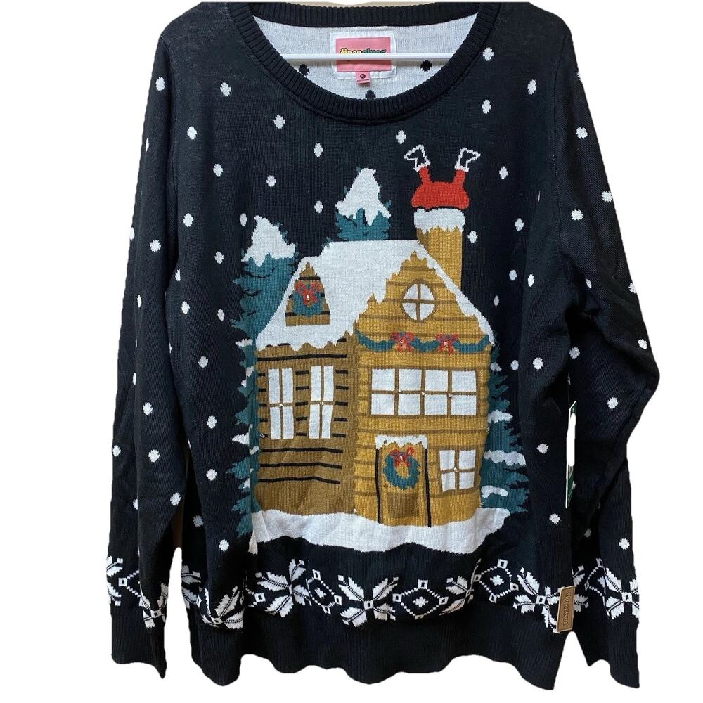 Womens XL Light Up LED Ugly Christmas Sweater with Gingerbread Design, NWT